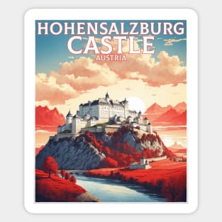 Hohensalzburg Castle Austria Sunrise Vintage Travel Retro Tourism Sticker